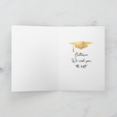 Gefeliciteerd Persoonlijke Elegante Gouden Afstude Kaart (Binnen)