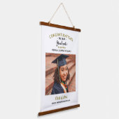 Gefeliciteerd Persoonlijke foto Afgestudeerde Afst Hangend Wandkleed (Gebogen)