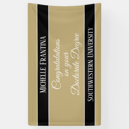 Gefeliciteerd Ph. D. Doctoraatsgraad banner (Verticaal)