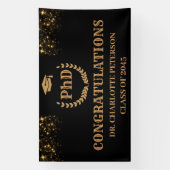 Gefeliciteerd PhD Afstuderen Spandoek (Verticaal)