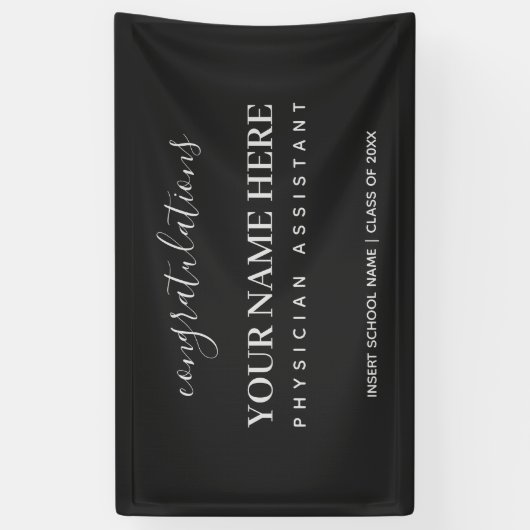 Gefeliciteerd: Physician Assistant PA Afstuderen Spandoek (Verticaal)