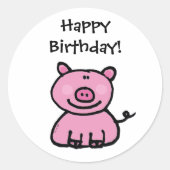 Gefeliciteerd! (pig) ronde sticker (Voorkant)