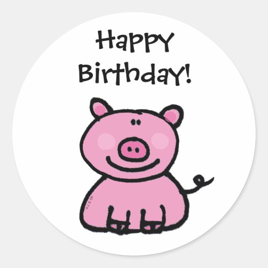 Gefeliciteerd! (pig) ronde sticker (Voorkant)