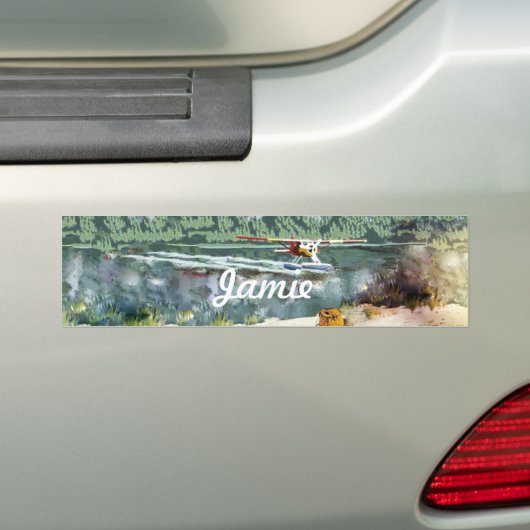 Gefeliciteerd piloot Alaska Struik vliegtuig Vist Bumpersticker (Op auto)
