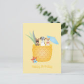 Gefeliciteerd Pina Colada Ananas Honden Briefkaart (Staand voorkant)
