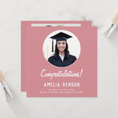 Gefeliciteerd Pink Afstuderen 2 Foto Afstuderen Kaart (Voorkant / Achterkant in situ)