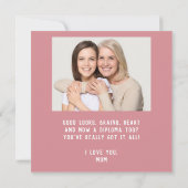 Gefeliciteerd Pink Afstuderen 2 Foto Afstuderen Kaart (Achterkant)