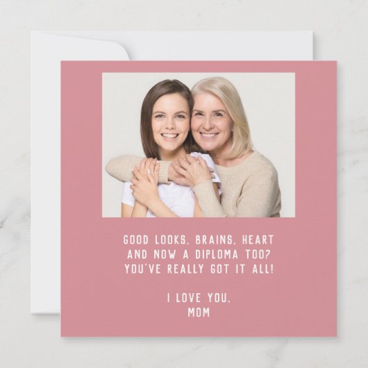 Gefeliciteerd Pink Afstuderen 2 Foto Afstuderen Kaart (Achterkant)