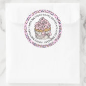 Gefeliciteerd Pink and Vanilla Cupcake Ronde Sticker (Tas)