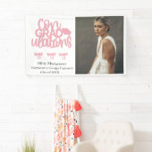 Gefeliciteerd Pink Coquette Photo Afstuderen Spandoek (Insitu)