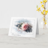 Gefeliciteerd Pink Rose op piano Kaart (Gele Bloem)