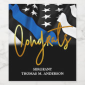 Gefeliciteerd politie denkt aan blauwe lijn wijn etiket (Enkel label)