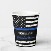 Gefeliciteerd politie Thin Blue Line Party Papieren Bekers (Achterkant)