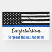 Gefeliciteerd politie Thin Blue Line Retirement P Spandoek (Horizontaal)