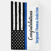 Gefeliciteerd politie Thin Blue Line Retirement P Spandoek (Verticaal)