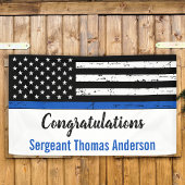 Gefeliciteerd politie Thin Blue Line Retirement P Spandoek