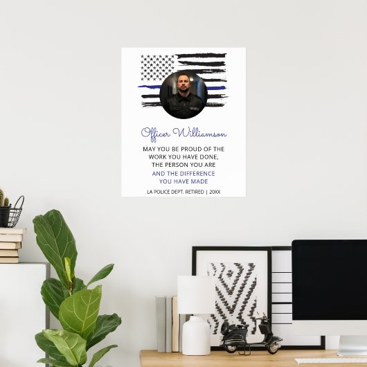 Gefeliciteerd Politieagent Pensioen Partij Politie Poster (Thuiskantoor)