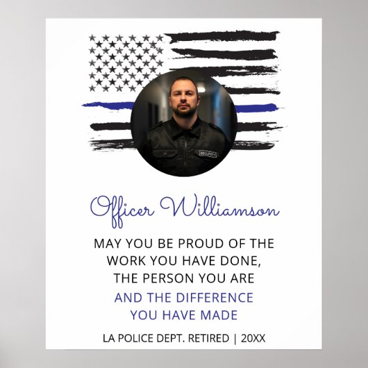 Gefeliciteerd Politieagent Pensioen Partij Politie Poster (Voorkant)