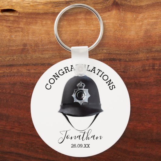 Gefeliciteerd politieagent sleutelhanger (Voorkant)