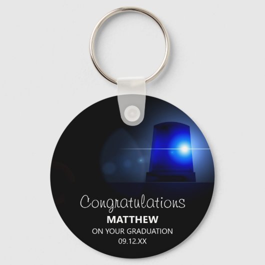 Gefeliciteerd politieagent sleutelhanger (Voorkant)