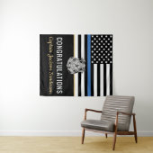 Gefeliciteerd politiebeambte blauwe lijn wandkleed (In Situ (horizontaal))
