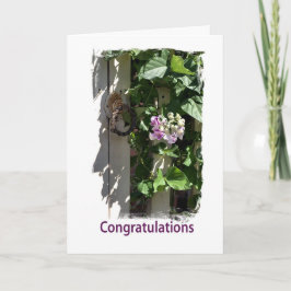 Gefeliciteerd - Poort met Bloem Kaart