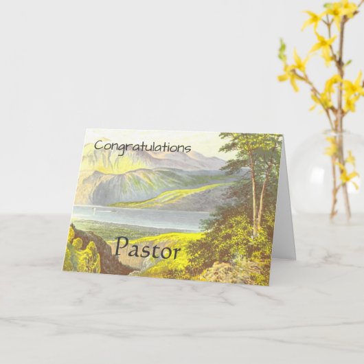 Gefeliciteerd predikant kaart (Gele Bloem)