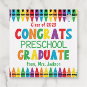 Gefeliciteerd Preschool Afstuderen Bedankjes Labels (Achterkant)