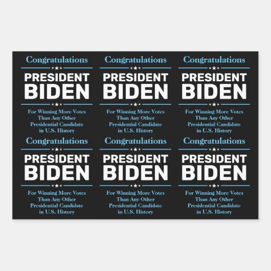 Gefeliciteerd President Biden Meest gekozen kandid Inpakpapier Vel (Voorkant)