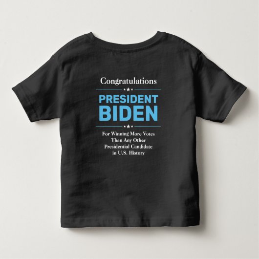 Gefeliciteerd President Biden Meest gekozen kandid Kinder Shirts (Achterkant)