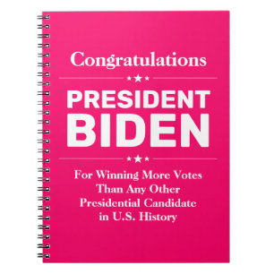 Gefeliciteerd President Biden Meest gekozen kandid Notitieboek