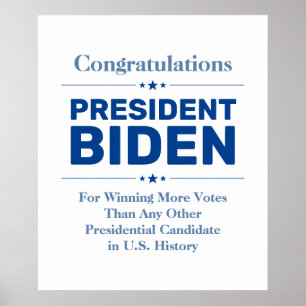 Gefeliciteerd President Biden Meest gekozen kandid Poster
