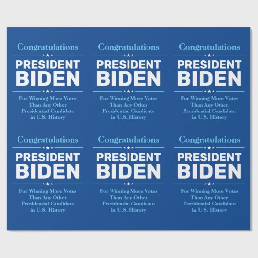 Gefeliciteerd President Biden Meest gestemd Kandid Cadeaupapier (Vlak)