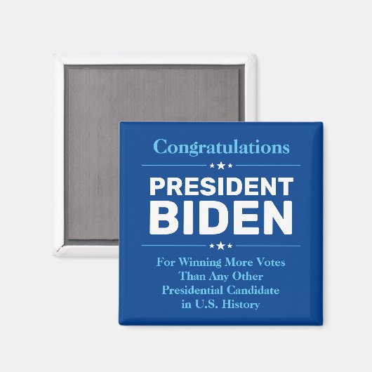 Gefeliciteerd President Biden Meest gestemd Kandid Magneet (Voorkant / Achterkant)