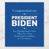 Gefeliciteerd President Biden Meest gestemd Kandid Wijn Etiket (Enkel label)
