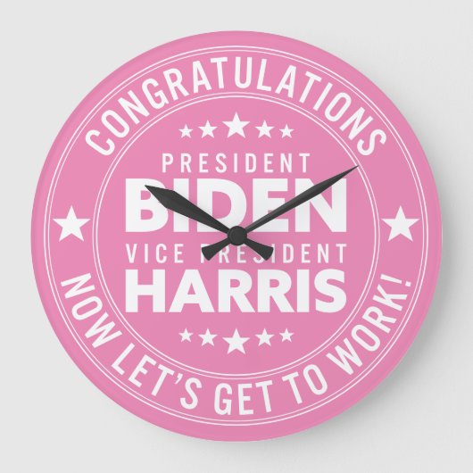Gefeliciteerd President Biden, VP Harris! Aangepas Grote Klok (Voorkant)