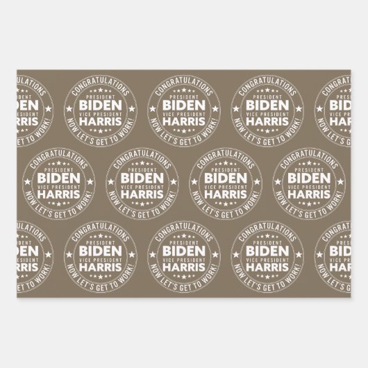 Gefeliciteerd President Biden, VP Harris! Aangepas Inpakpapier Vel (Voorkant)