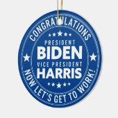 Gefeliciteerd President Biden, VP Harris! Aangepas Keramisch Ornament (Links)