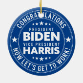 Gefeliciteerd President Biden, VP Harris! Aangepas Keramisch Ornament (Achterkant)