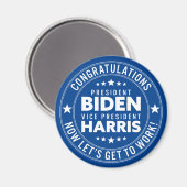 Gefeliciteerd President Biden, VP Harris! Aangepas Magneet (Voorkant / Achterkant)