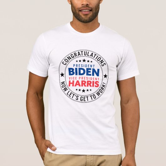 Gefeliciteerd President Biden, VP Harris! Aangepas T-shirt (Voorkant)