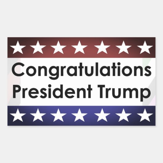 Gefeliciteerd President Trump Rechthoekige Sticker (Voorkant)