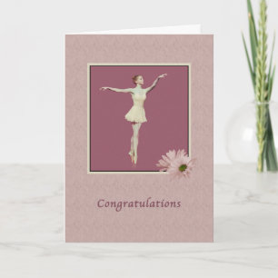Gefeliciteerd, prestaties, Ballerina op papier Kaart