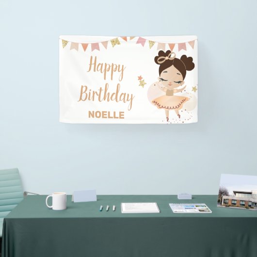 Gefeliciteerd! Prinses Ballerina met boog Spandoek (Beurs)