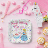 Gefeliciteerd prinses  papieren bordje (Feest)