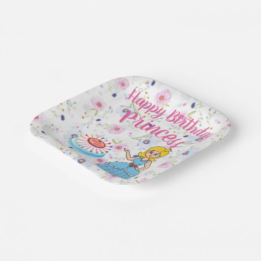 Gefeliciteerd prinses papieren bordje (Gebogen)