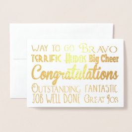 Gefeliciteerd - Proficiat - Goed Werk Folie Kaarten
