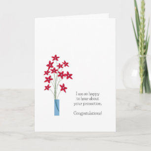 Gefeliciteerd Promotie Kaarten, leuke rode bloemet Kaart