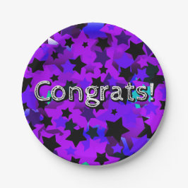 Gefeliciteerd! Punk sterren Papieren Bordje