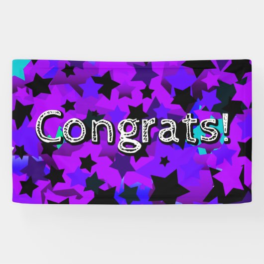 Gefeliciteerd! Punk sterren Spandoek (Horizontaal)